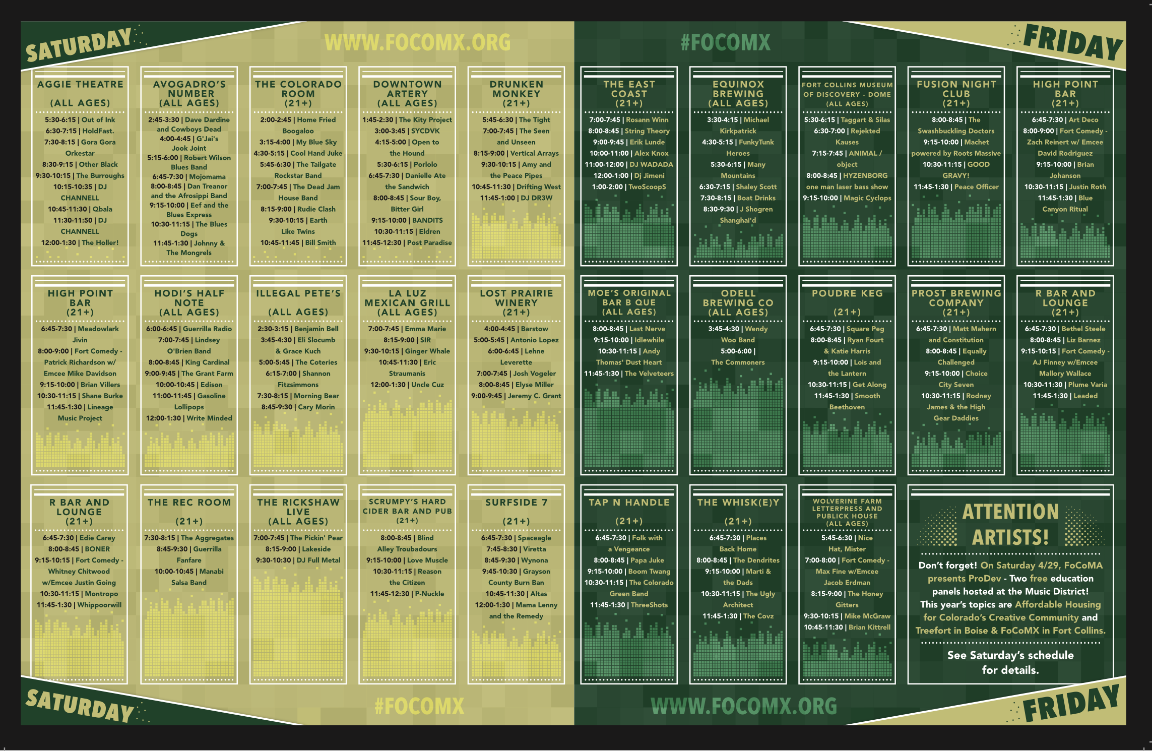 FoCoMX 2017 Saturday Schedule