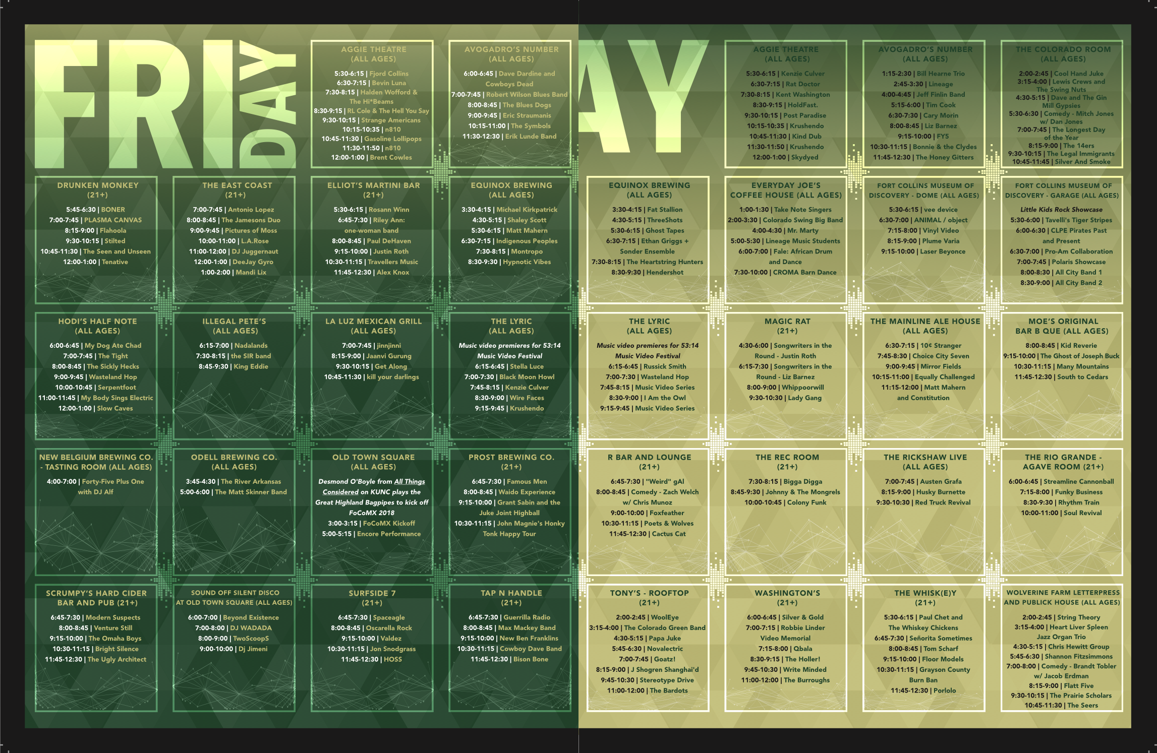 FoCoMX 2018 Friday Schedule