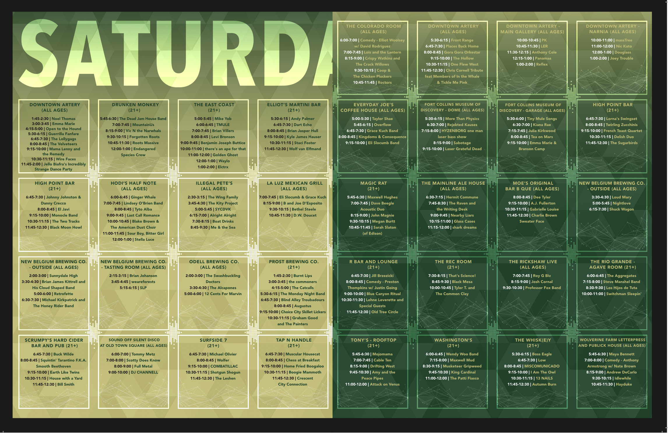 FoCoMX 2018 Saturday Schedule