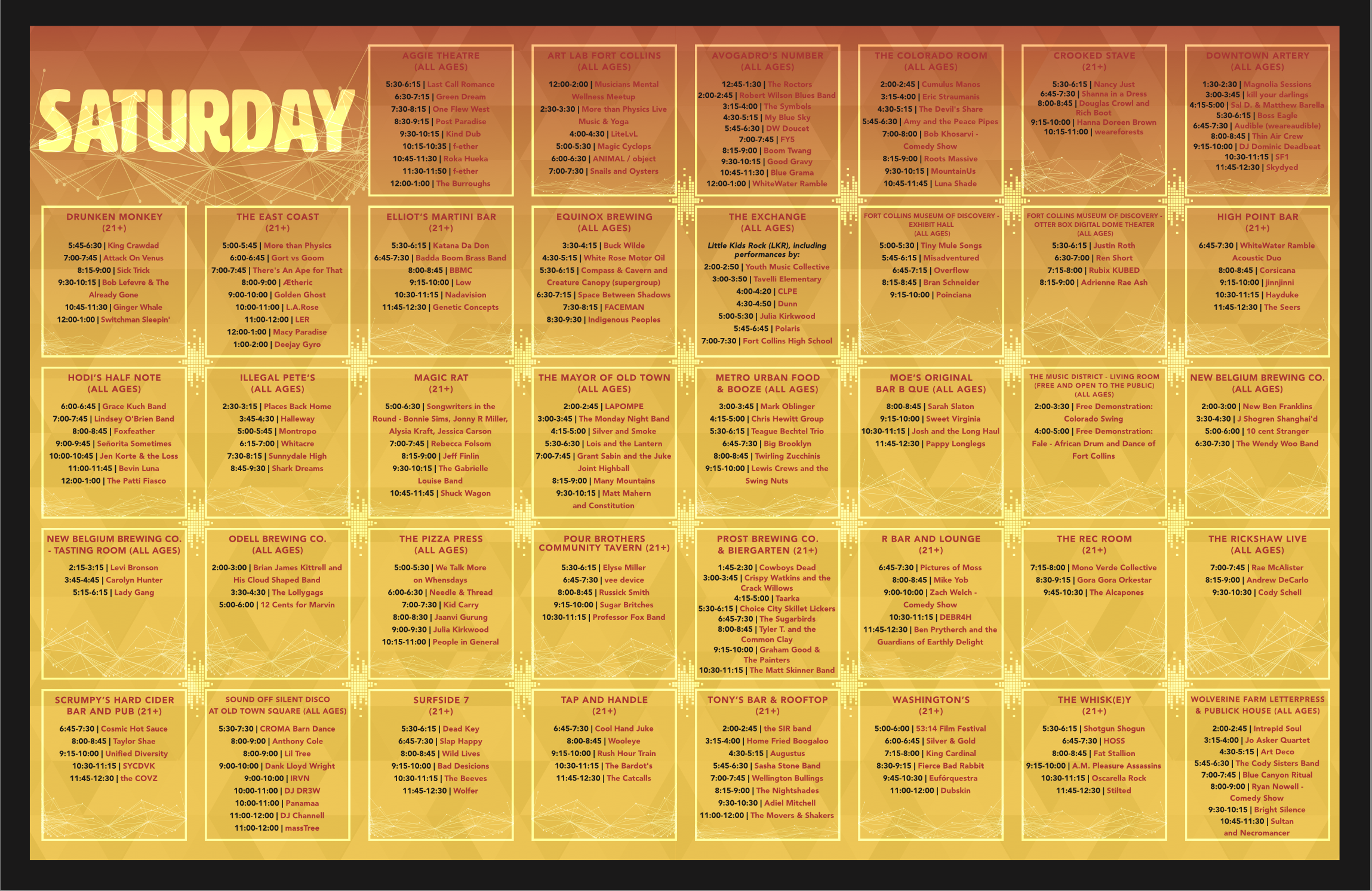 FoCoMX 2019 Saturday Schedule