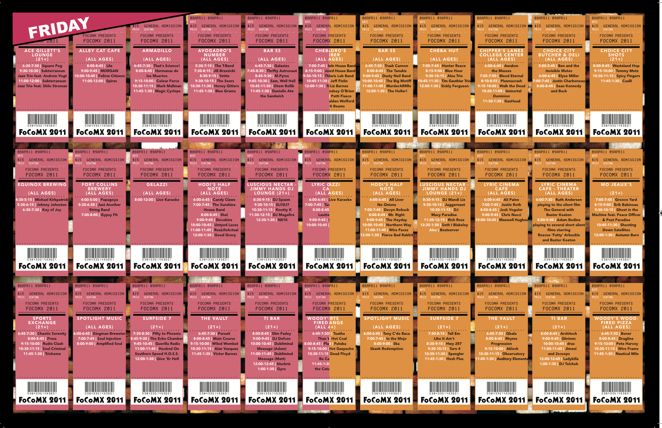 FoCoMX 2011 Friday Schedule