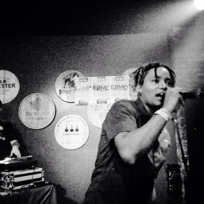 Qbala schooling the crowd at The Whiskey.