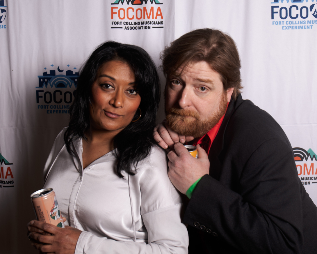 Guests at Peer Awards Photo by Marc Leverette standing in front of FoCoMA step-and-repeat 