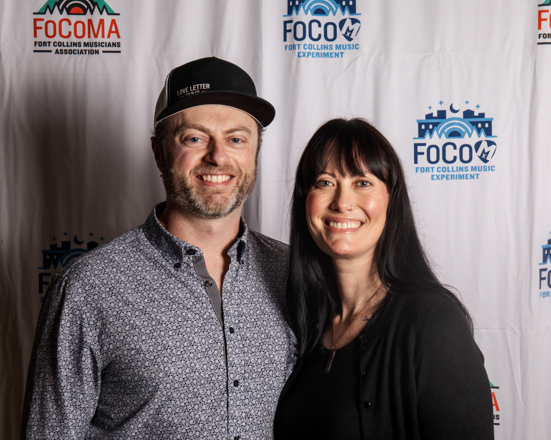 Guests at Peer Awards Photo by Marc Leverette standing in front of FoCoMA step-and-repeat 
