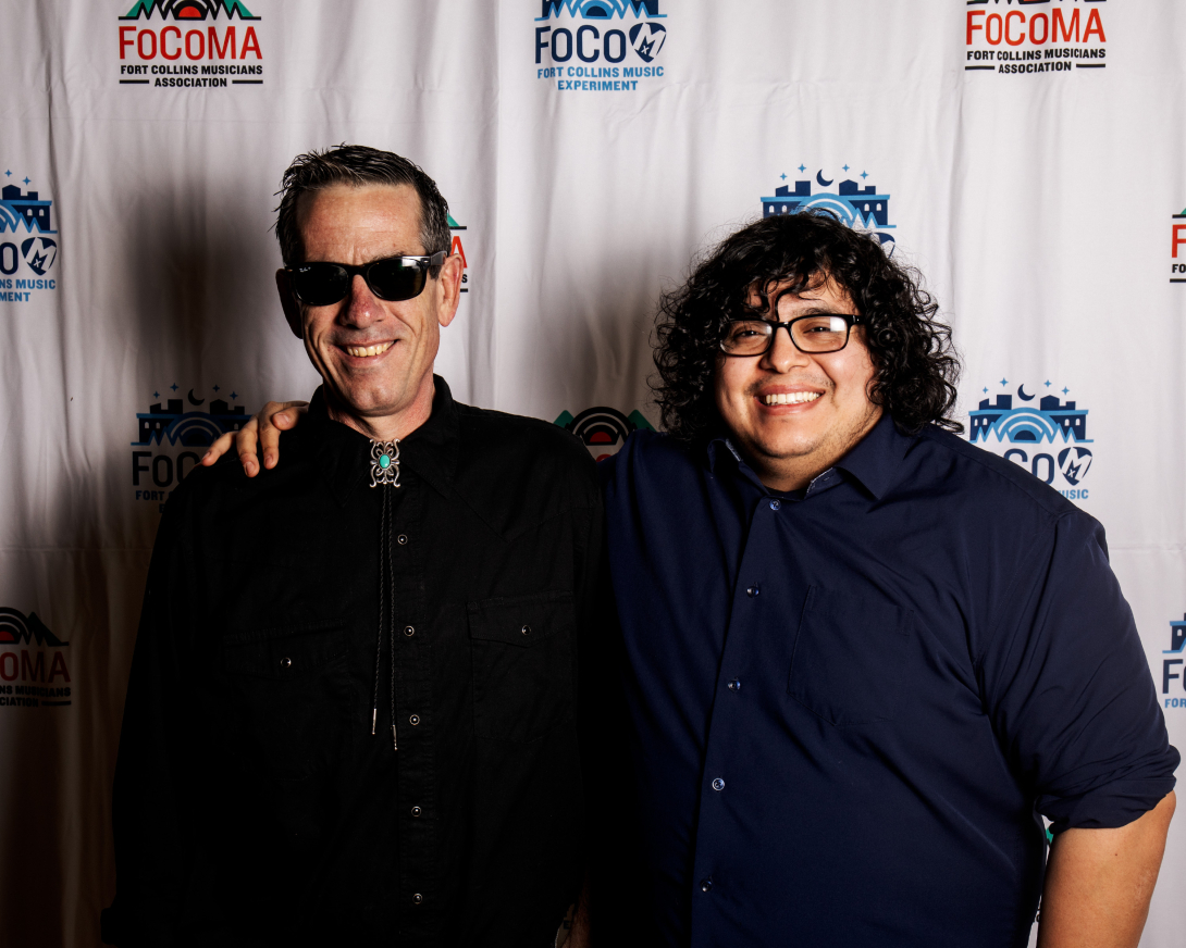 Guests at Peer Awards Photo by Marc Leverette standing in front of FoCoMA step-and-repeat 