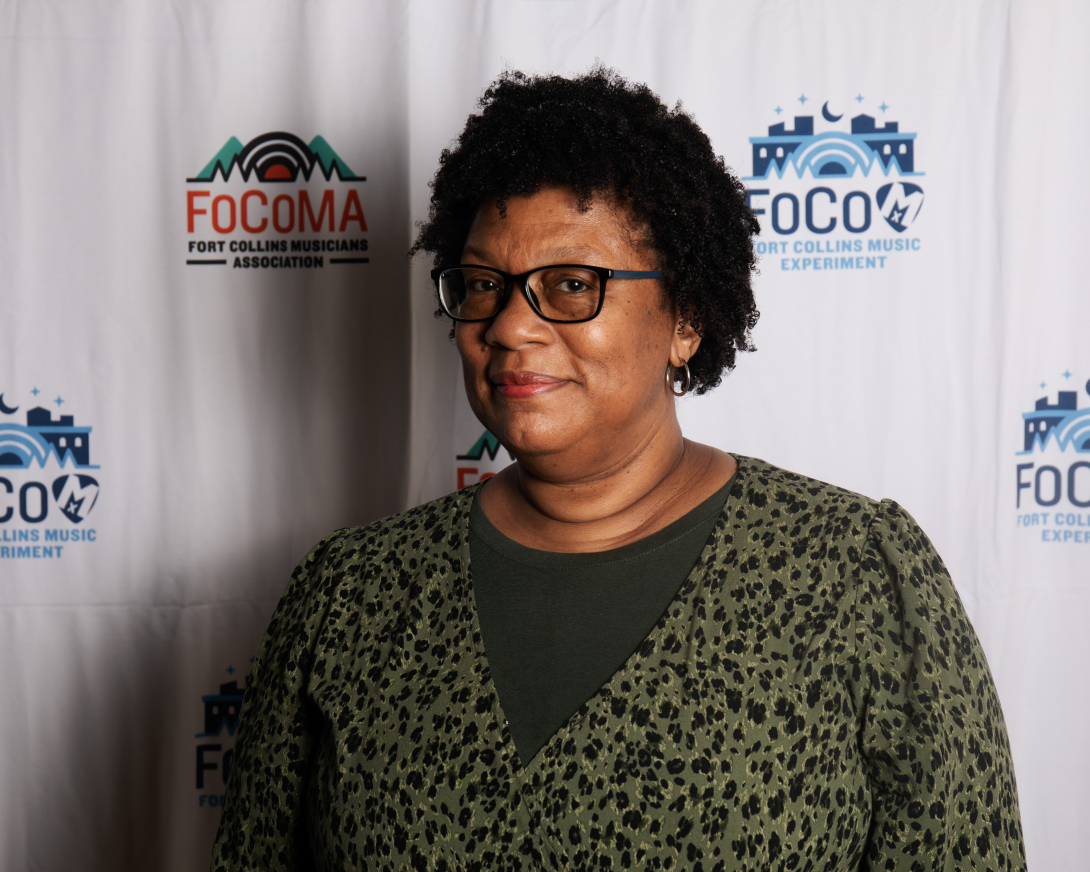 Guests at Peer Awards Photo by Marc Leverette standing in front of FoCoMA step-and-repeat 