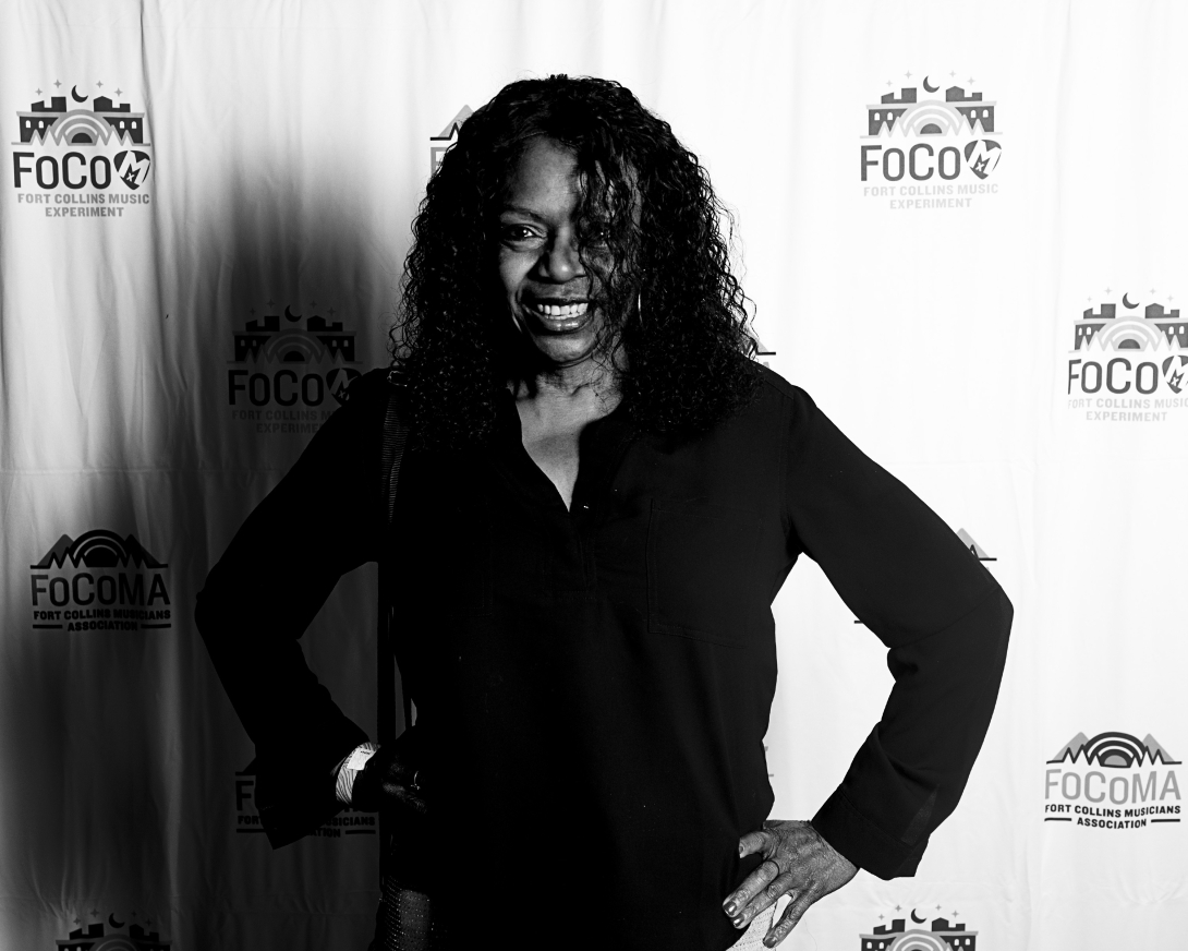 Guests at Peer Awards Photo by Marc Leverette standing in front of FoCoMA step-and-repeat 