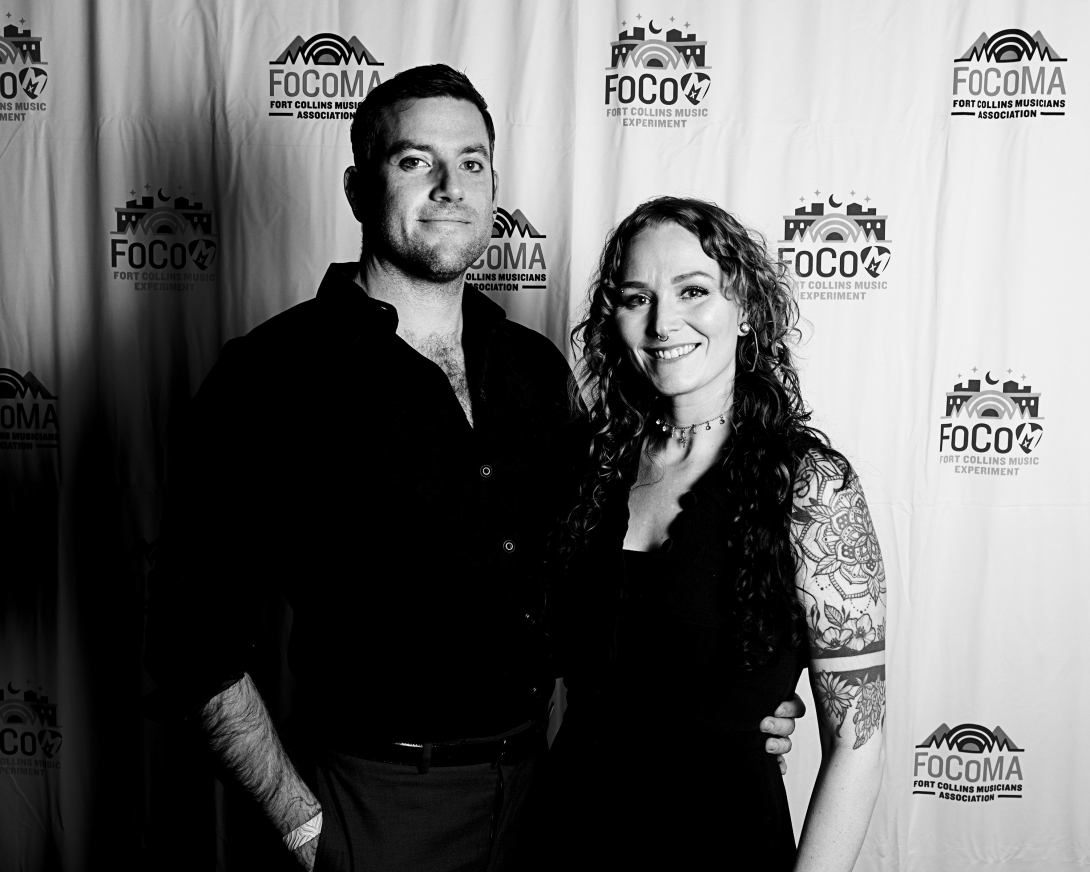 Guests at Peer Awards Photo by Marc Leverette standing in front of FoCoMA step-and-repeat 