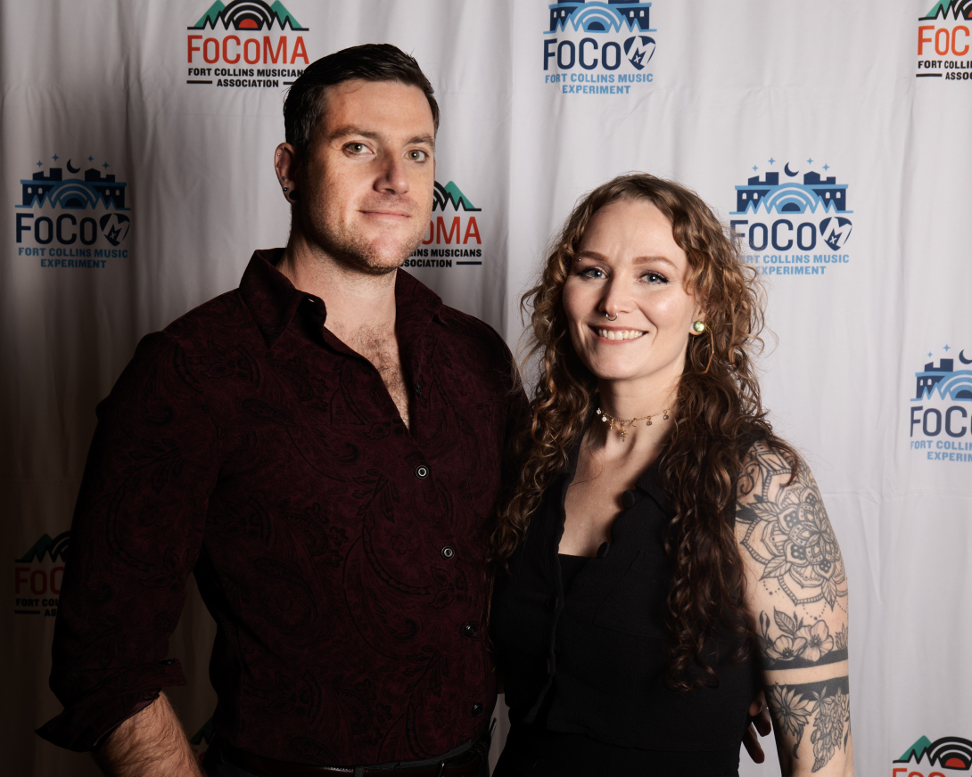 Guests at Peer Awards Photo by Marc Leverette standing in front of FoCoMA step-and-repeat 