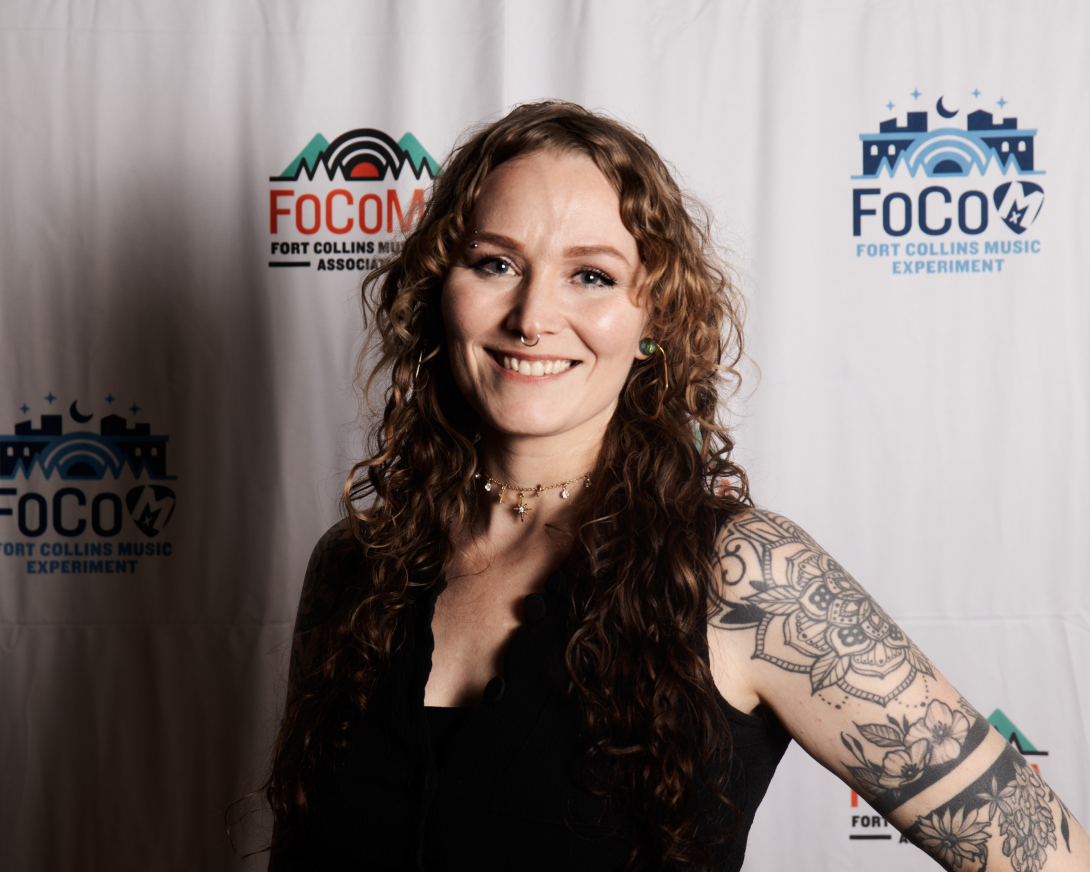 Guests at Peer Awards Photo by Marc Leverette standing in front of FoCoMA step-and-repeat 