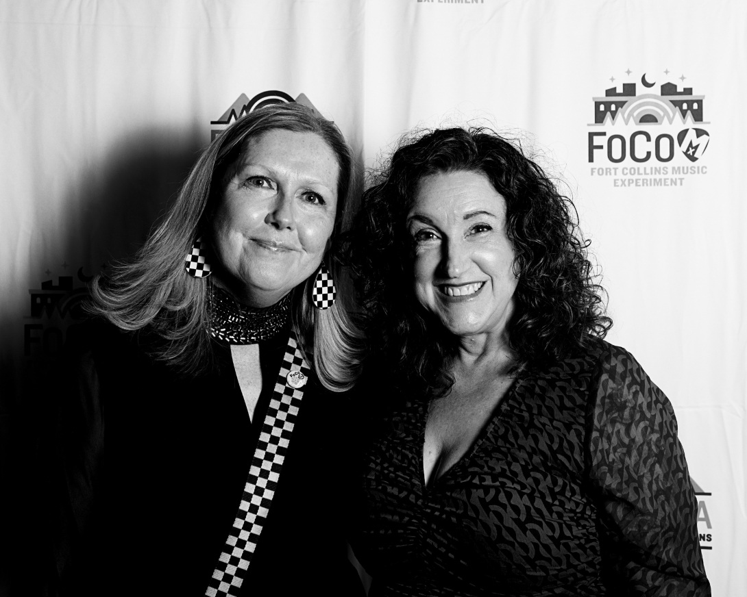 Guests at Peer Awards Photo by Marc Leverette standing in front of FoCoMA step-and-repeat 