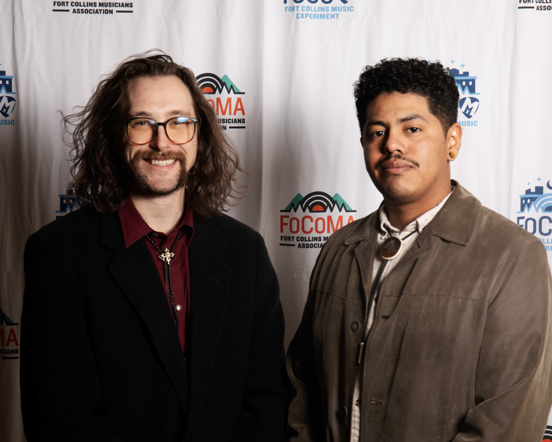 Guests at Peer Awards Photo by Marc Leverette standing in front of FoCoMA step-and-repeat 