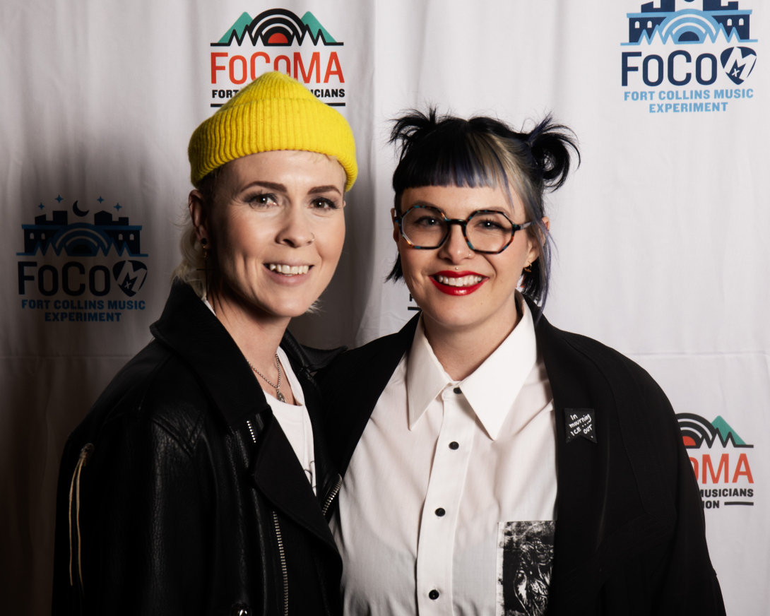 Guests at Peer Awards Photo by Marc Leverette standing in front of FoCoMA step-and-repeat 