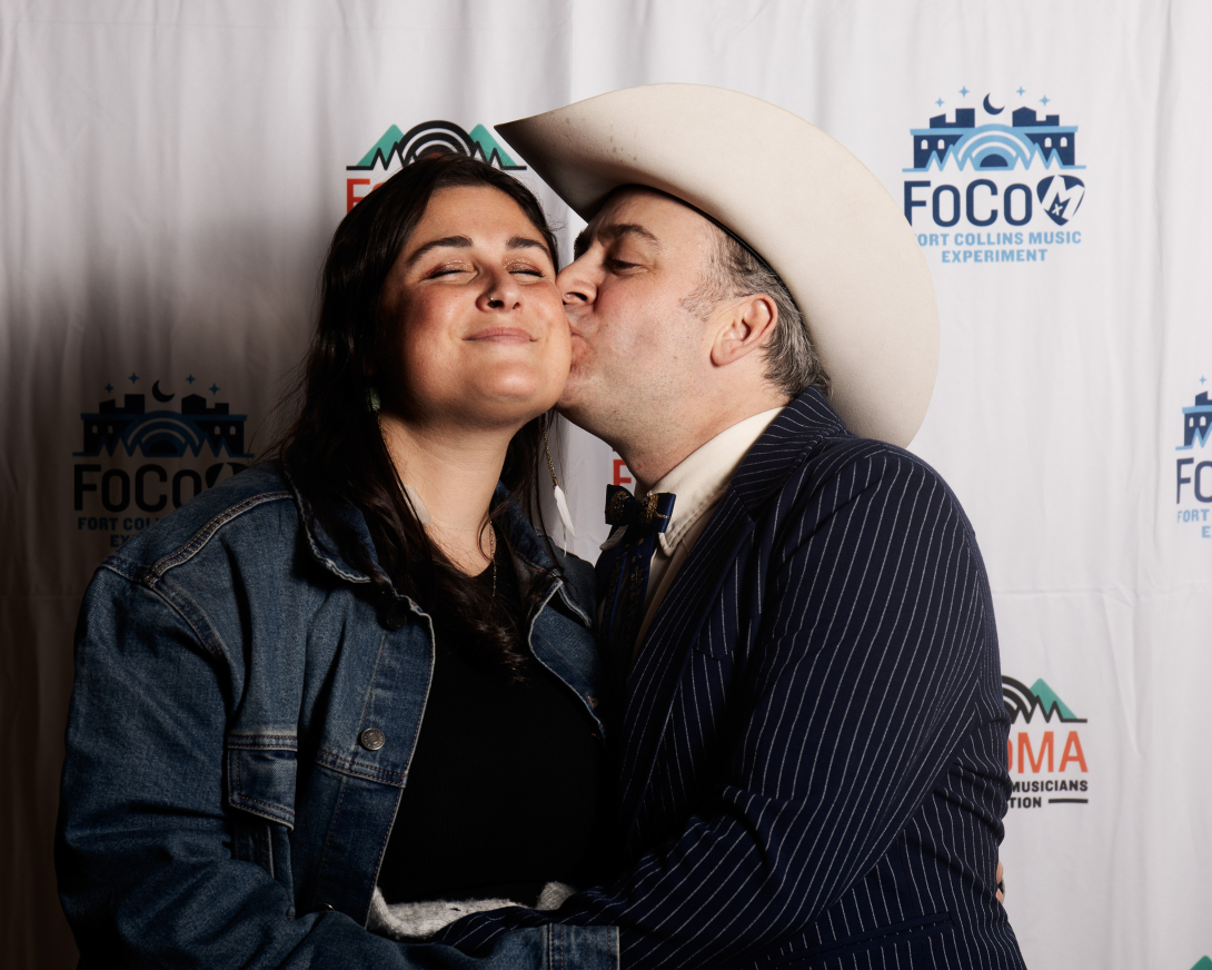 Guests at Peer Awards Photo by Marc Leverette standing in front of FoCoMA step-and-repeat 