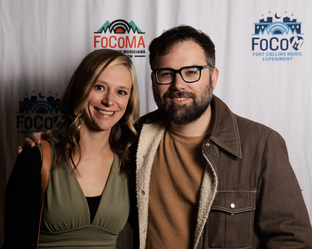 Guests at Peer Awards Photo by Marc Leverette standing in front of FoCoMA step-and-repeat 