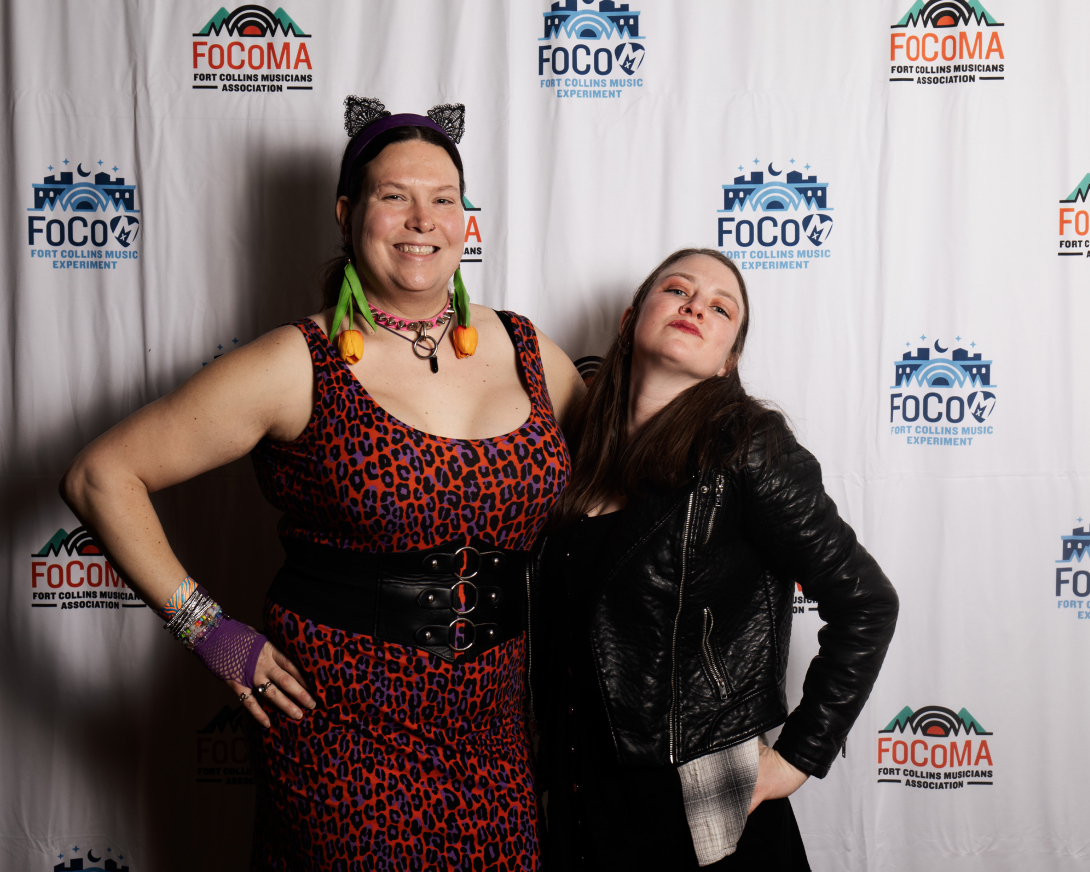 Guests at Peer Awards Photo by Marc Leverette standing in front of FoCoMA step-and-repeat 