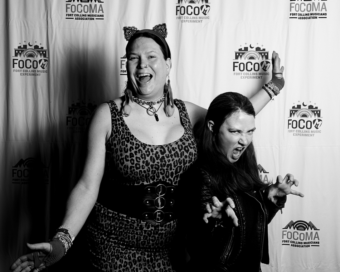 Guests at Peer Awards Photo by Marc Leverette standing in front of FoCoMA step-and-repeat 