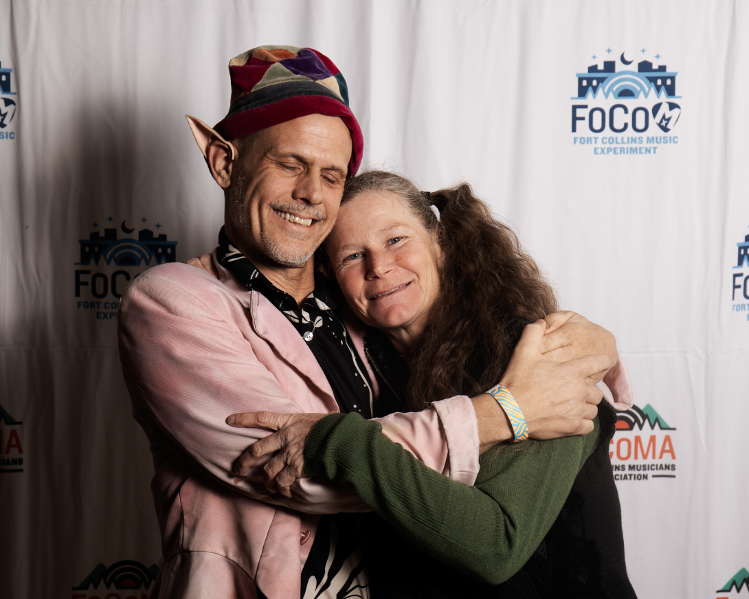 Guests at Peer Awards Photo by Marc Leverette standing in front of FoCoMA step-and-repeat 