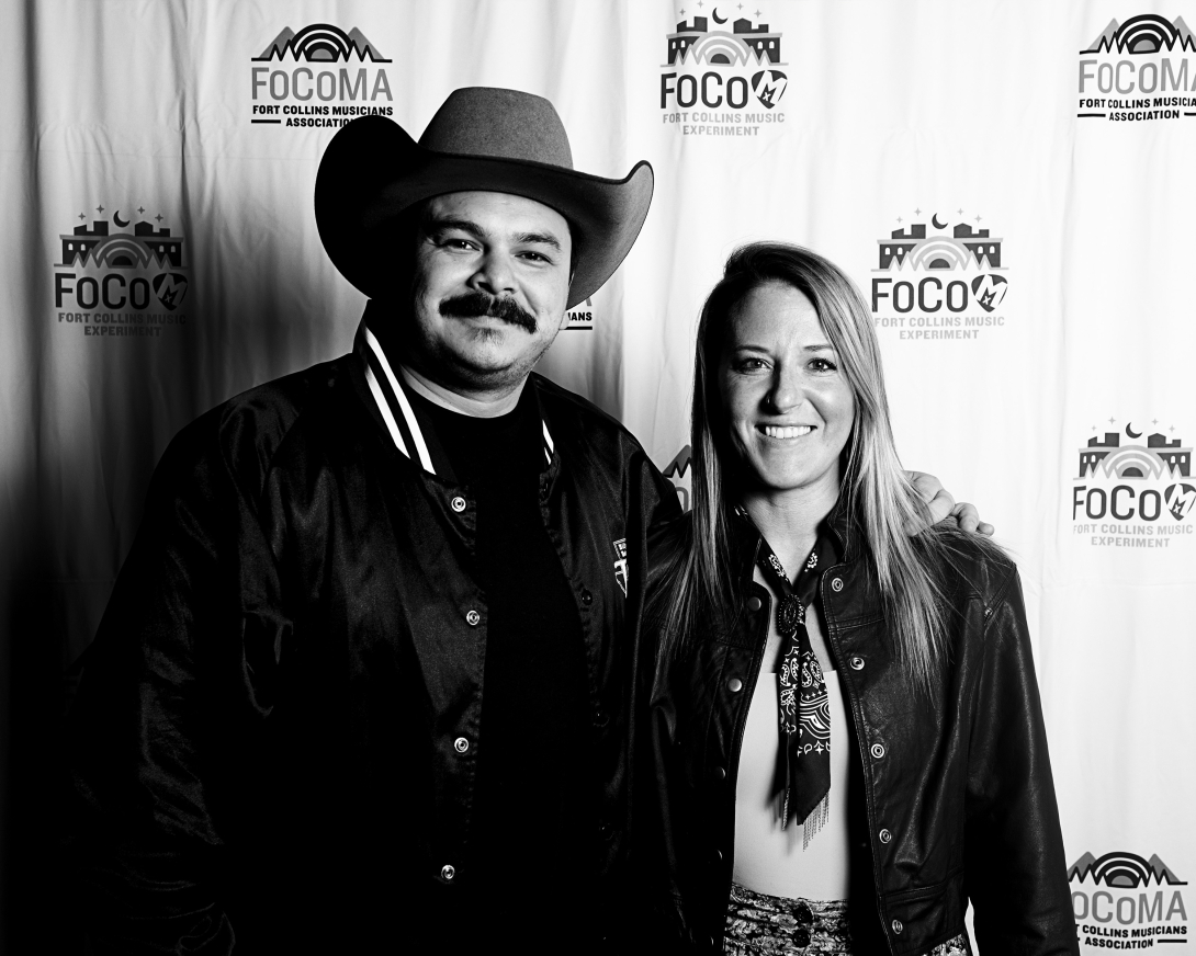 Guests at Peer Awards Photo by Marc Leverette standing in front of FoCoMA step-and-repeat 