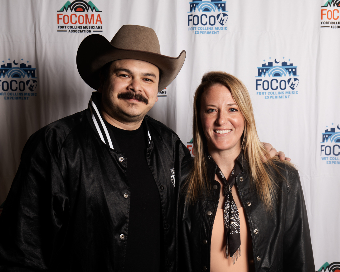 Guests at Peer Awards Photo by Marc Leverette standing in front of FoCoMA step-and-repeat 