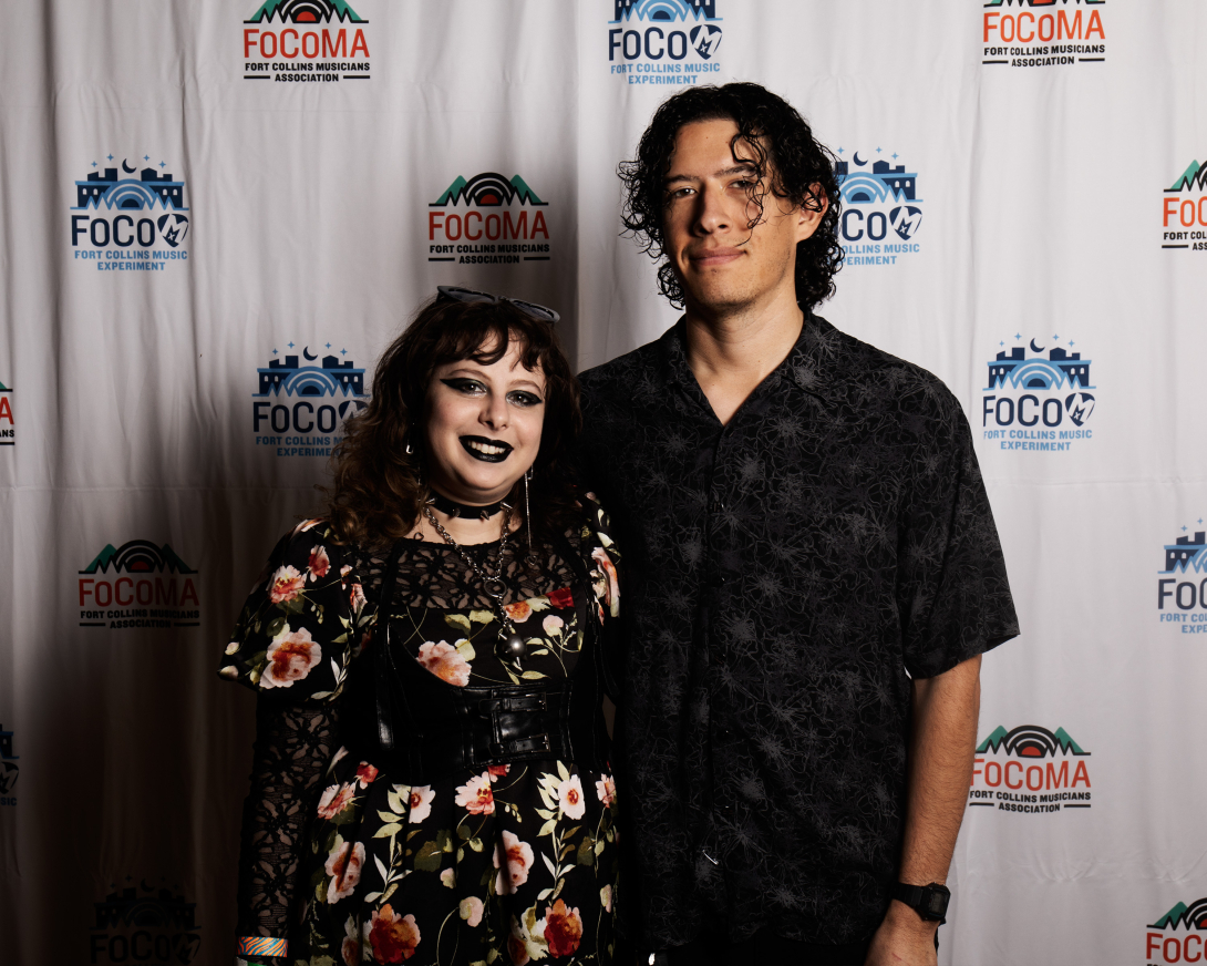 Guests at Peer Awards Photo by Marc Leverette standing in front of FoCoMA step-and-repeat 