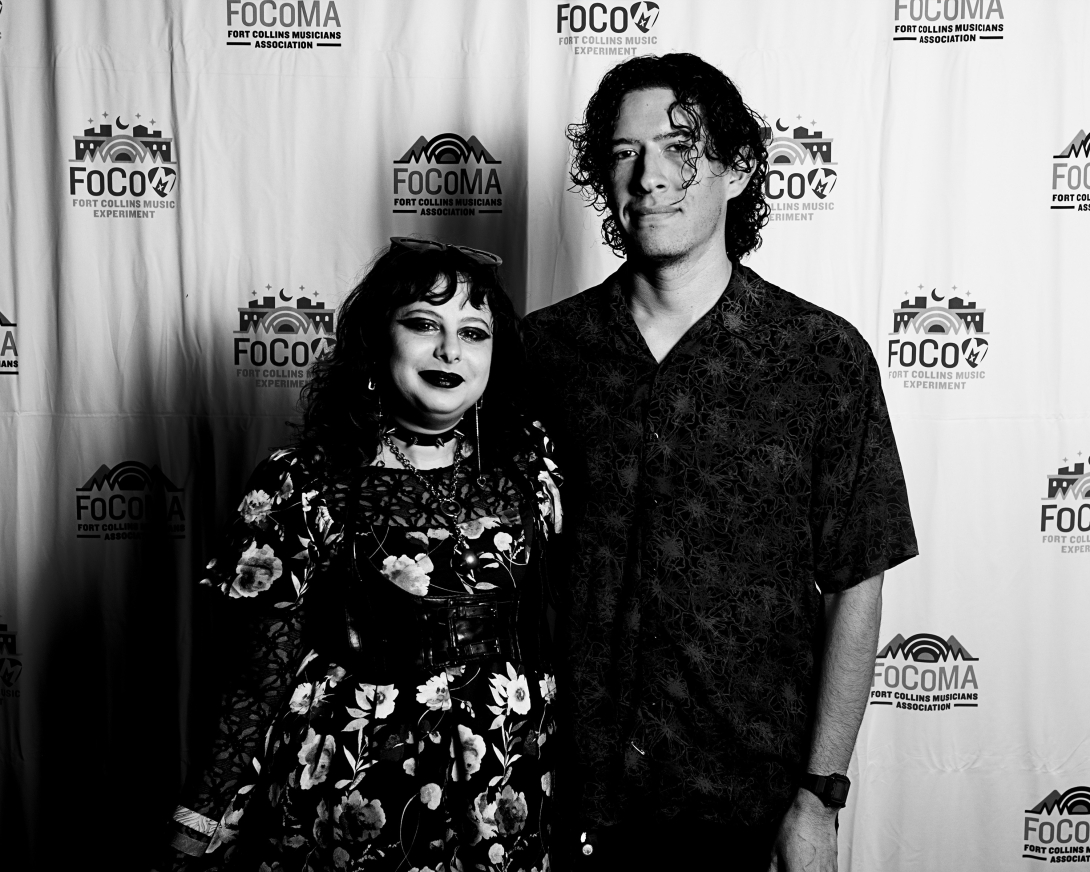 Guests at Peer Awards Photo by Marc Leverette standing in front of FoCoMA step-and-repeat 