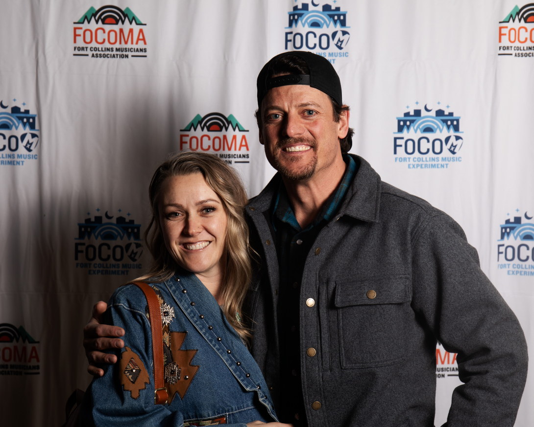 Guests at Peer Awards Photo by Marc Leverette standing in front of FoCoMA step-and-repeat 