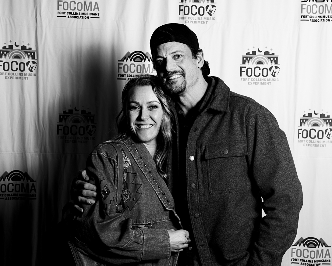 Guests at Peer Awards Photo by Marc Leverette standing in front of FoCoMA step-and-repeat 
