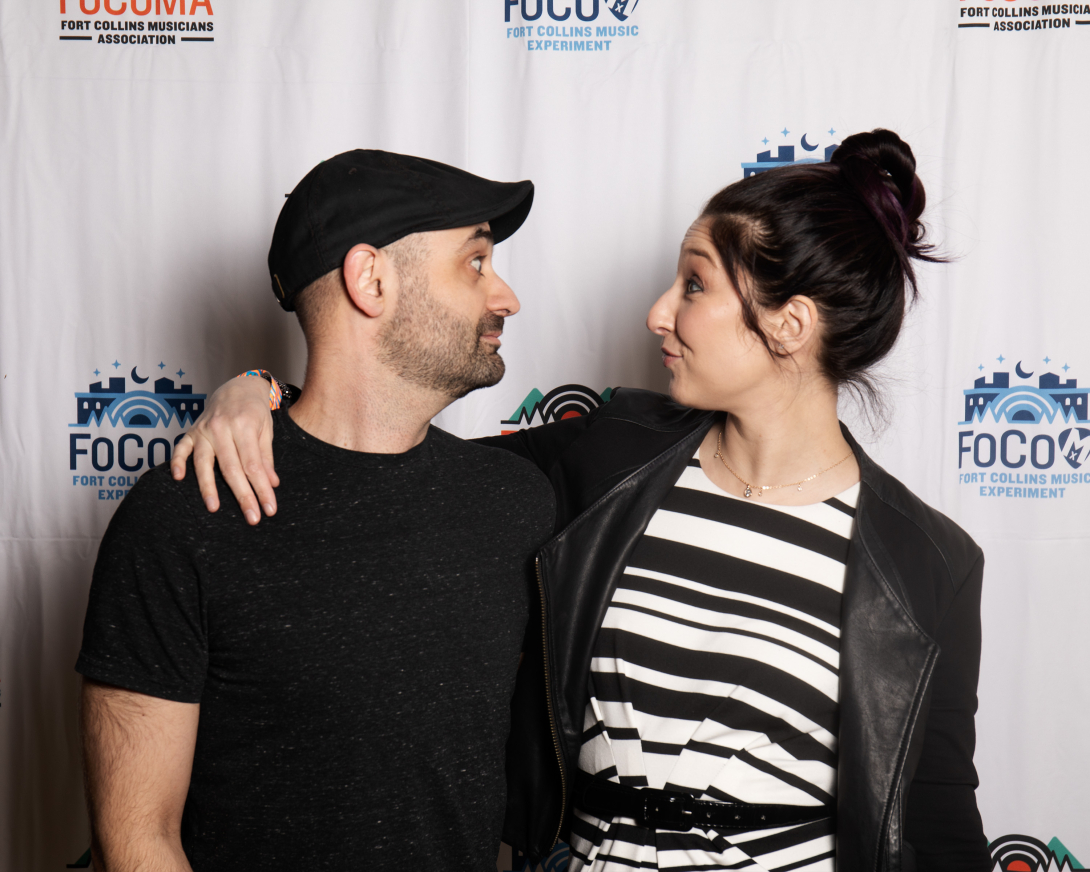 Guests at Peer Awards Photo by Marc Leverette standing in front of FoCoMA step-and-repeat 
