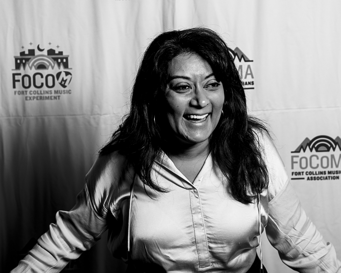 Guests at Peer Awards Photo by Marc Leverette standing in front of FoCoMA step-and-repeat 