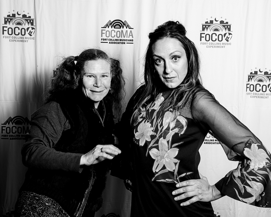 Guests at Peer Awards Photo by Marc Leverette standing in front of FoCoMA step-and-repeat 