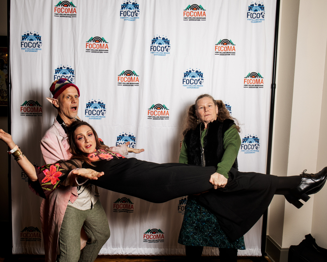 Guests at Peer Awards Photo by Marc Leverette standing in front of FoCoMA step-and-repeat 