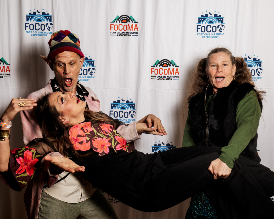 Guests at Peer Awards Photo by Marc Leverette standing in front of FoCoMA step-and-repeat 