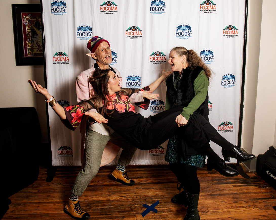 Guests at Peer Awards Photo by Marc Leverette standing in front of FoCoMA step-and-repeat 