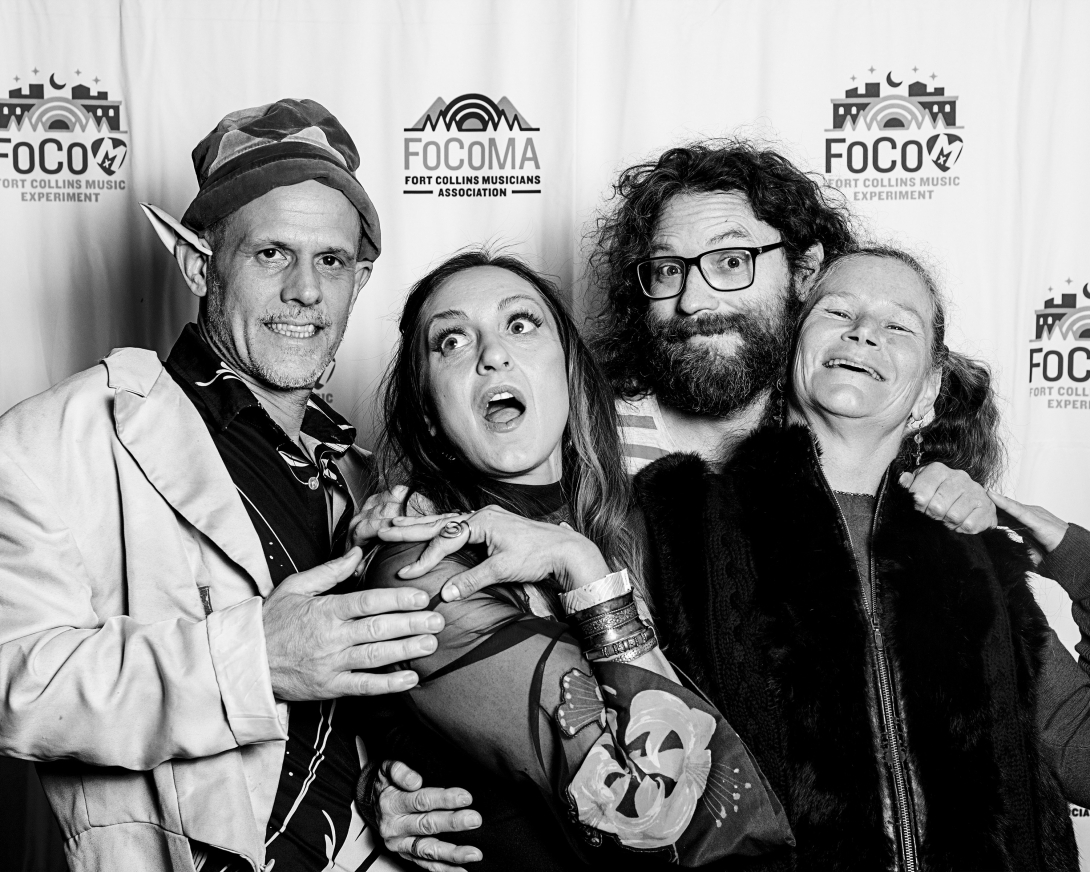 Guests at Peer Awards Photo by Marc Leverette standing in front of FoCoMA step-and-repeat 