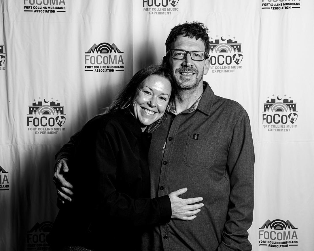 Guests at Peer Awards Photo by Marc Leverette standing in front of FoCoMA step-and-repeat 