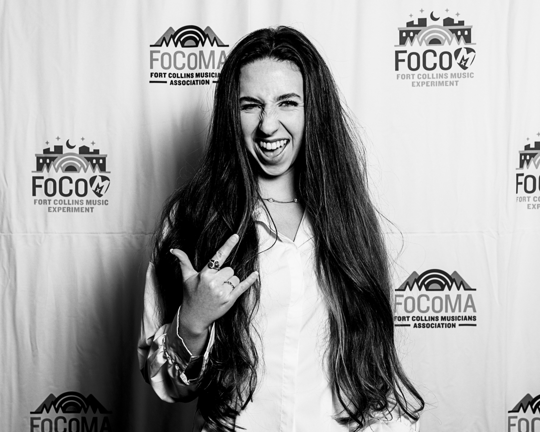 Guests at Peer Awards Photo by Marc Leverette standing in front of FoCoMA step-and-repeat 