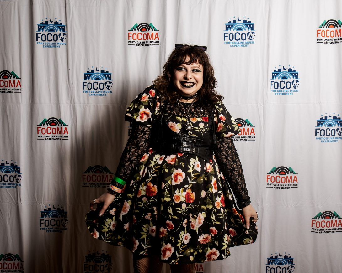 Guests at Peer Awards Photo by Marc Leverette standing in front of FoCoMA step-and-repeat 