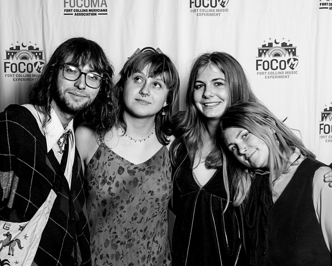 Guests at Peer Awards Photo by Marc Leverette standing in front of FoCoMA step-and-repeat 