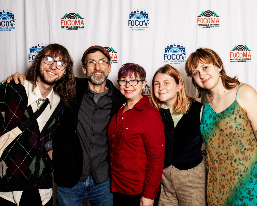 Guests at Peer Awards Photo by Marc Leverette standing in front of FoCoMA step-and-repeat 