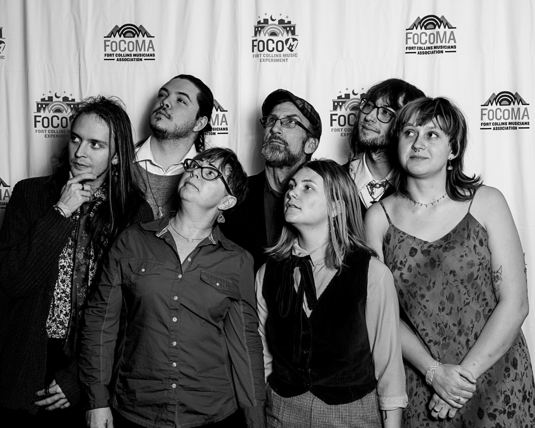 Guests at Peer Awards Photo by Marc Leverette standing in front of FoCoMA step-and-repeat 