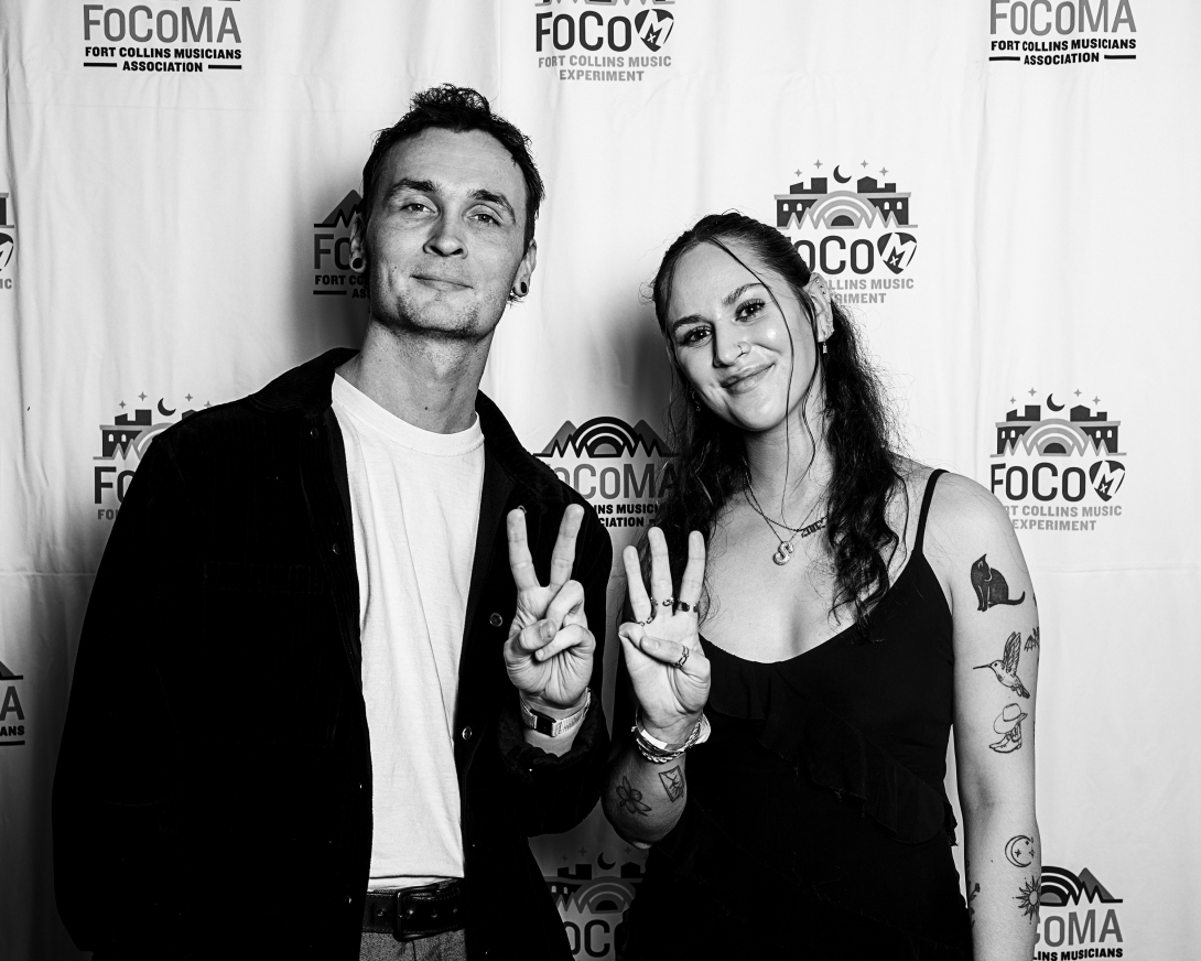 Guests at Peer Awards Photo by Marc Leverette standing in front of FoCoMA step-and-repeat 