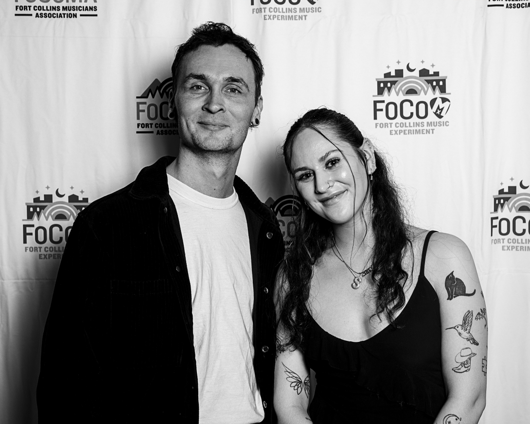 Guests at Peer Awards Photo by Marc Leverette standing in front of FoCoMA step-and-repeat 