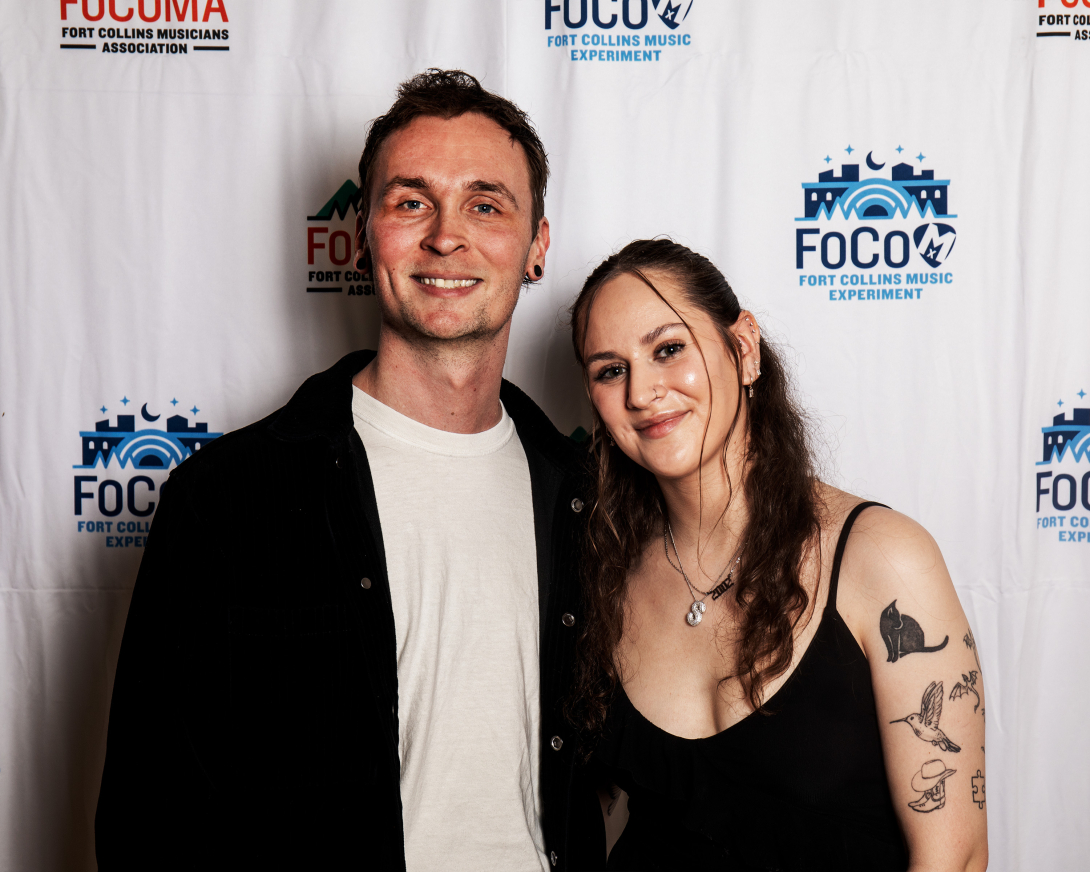 Guests at Peer Awards Photo by Marc Leverette standing in front of FoCoMA step-and-repeat 