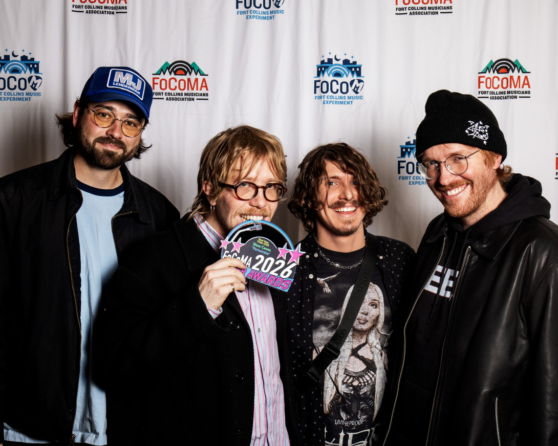 Guests at Peer Awards Photo by Marc Leverette standing in front of FoCoMA step-and-repeat 